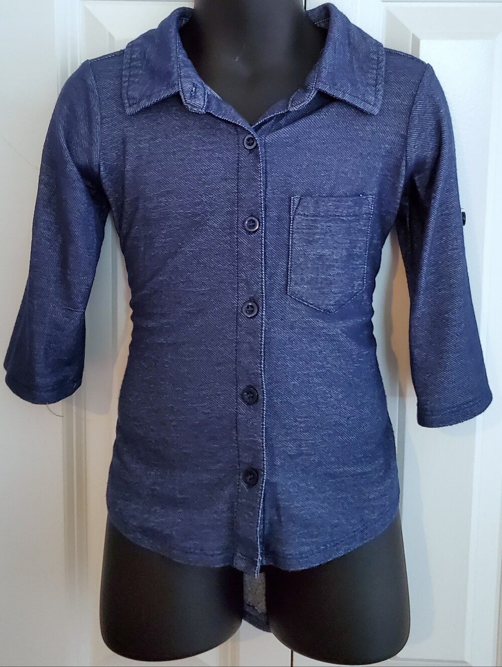 Chillipop Little Girl's Chambray Hi-Low Style Button Down Shirt